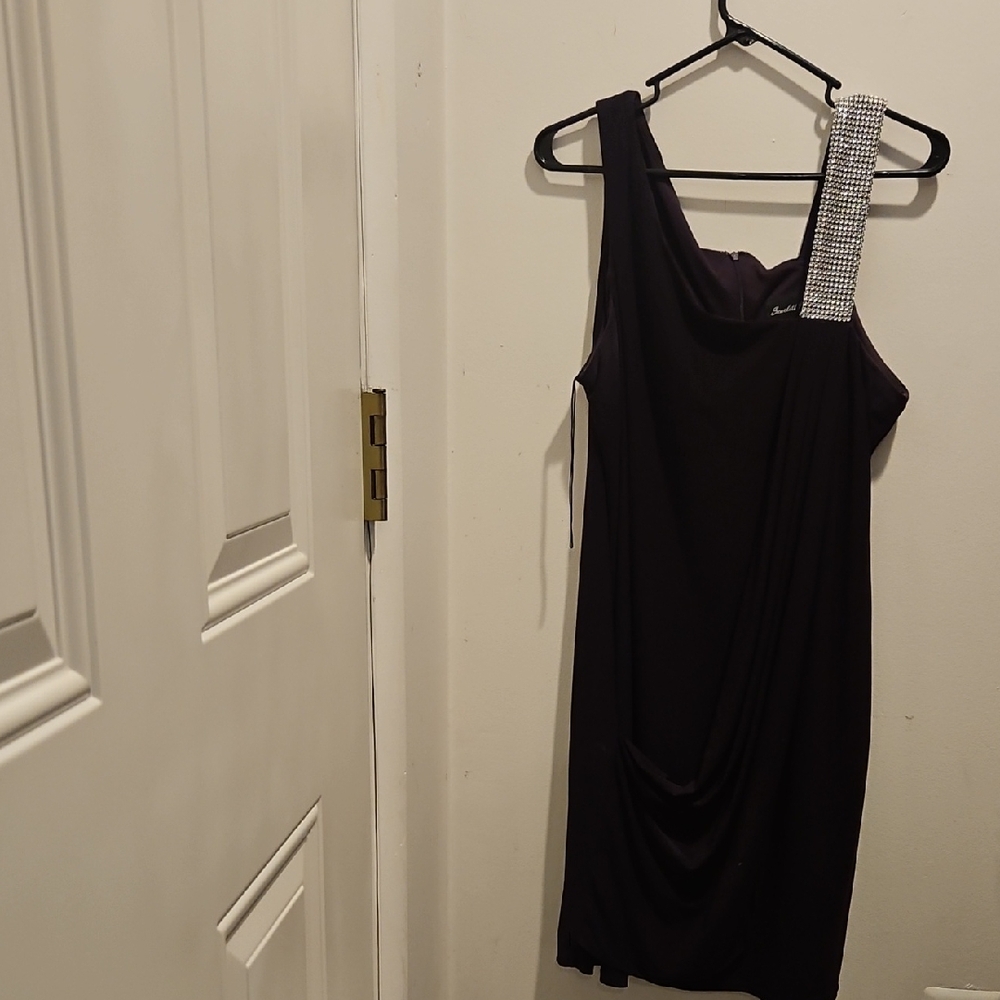 Scarlett Nite  One Shoulder Dress with Silver Embellishment